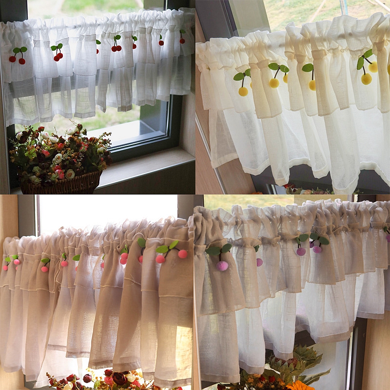 Short Curtain Door Valance Kitchen Half Curtain for Living Room Balcony ...