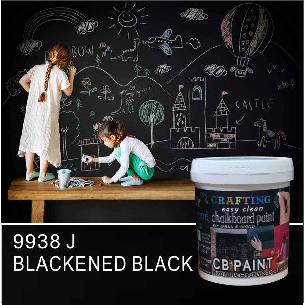 9938J CHALKBOARD PAINT ( 1L ) CRAFTING EASY CLEAN FOR INTERIOR & EXTERIOR  WALL PAINT / PAPAN KAPUR CAT / chalk board