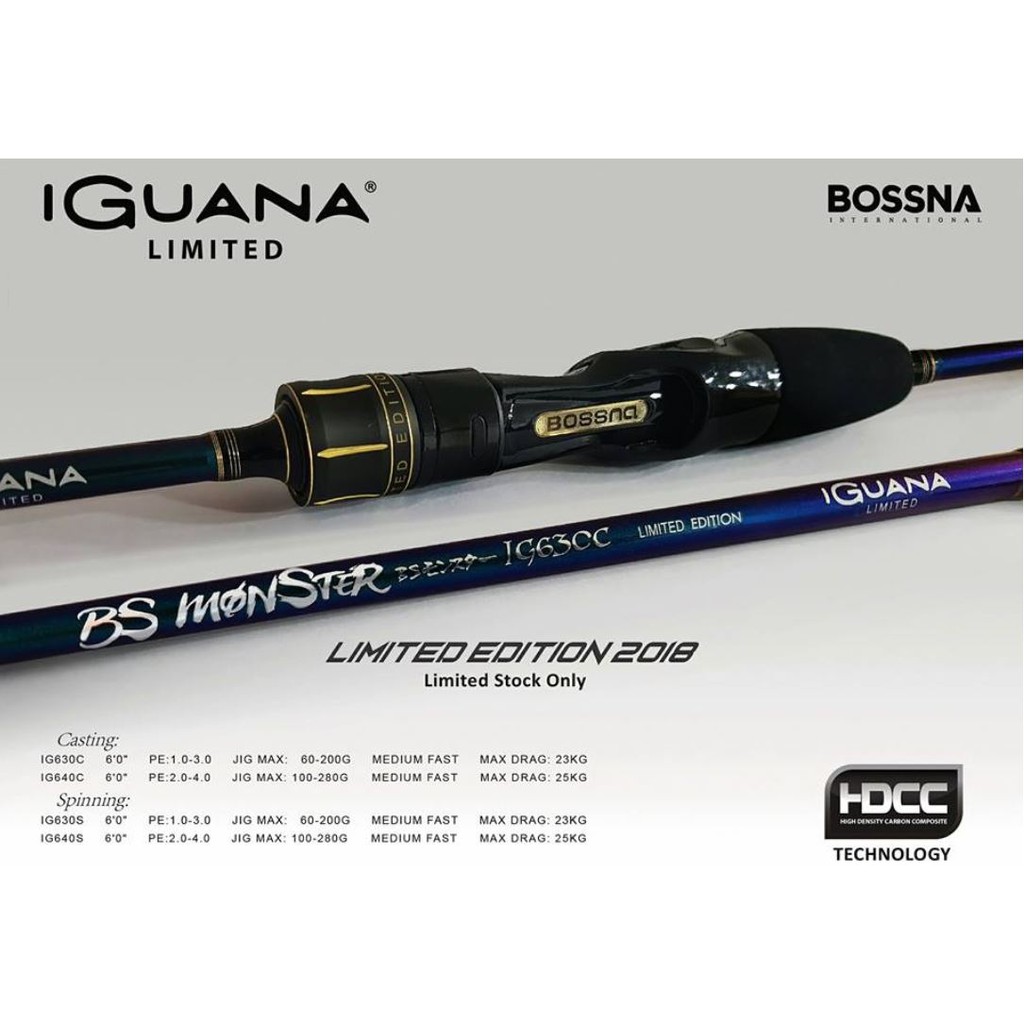 Free Daiwa Rod Grip Bossna Iguana BS Monster Limited Edition Bait Casting  Rod