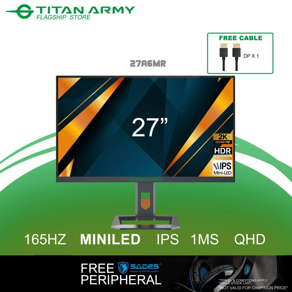 TITAN ARMY 27" Mini LED QHD 165Hz 0.5ms Fast IPS HDR1000 Rotatable ...