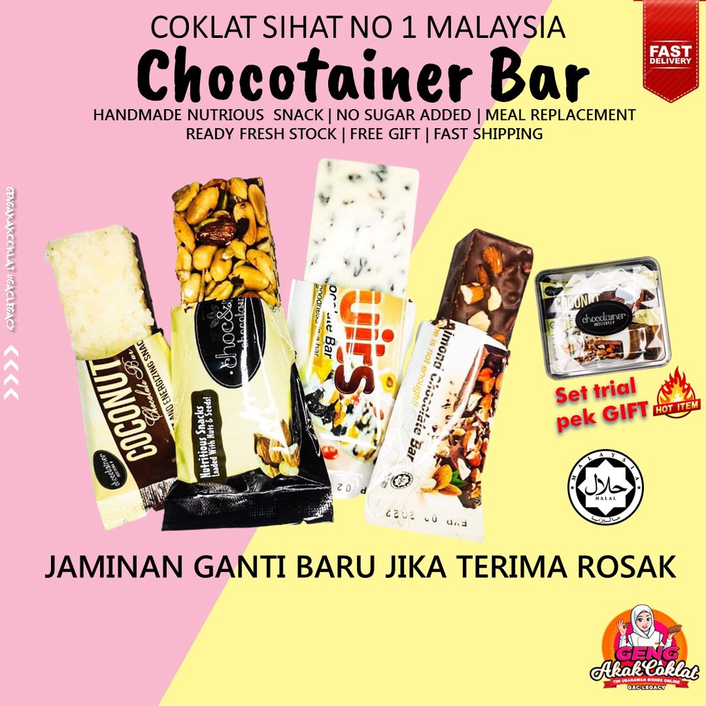 (Clearance Sale) Chocotainer Chocolate By Loose Bar Coklat Viral Diet