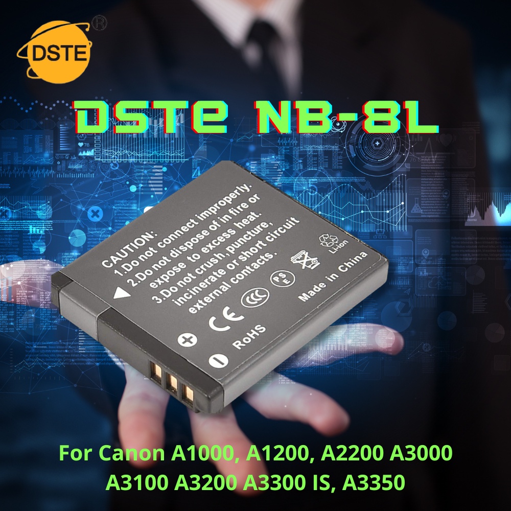 2X Akku NB-8L Für Canon PowerShot A2200, A3200 Is, A3300 Is, A3350 Is