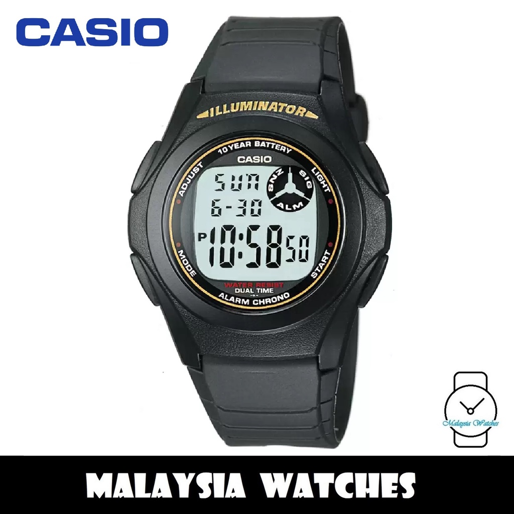 100 Original Casio F 200W 9A Standard Digital 10 Year Battery Black Resin Watch F200W F200W 9A F 200W 9ADF Shopee Malaysia