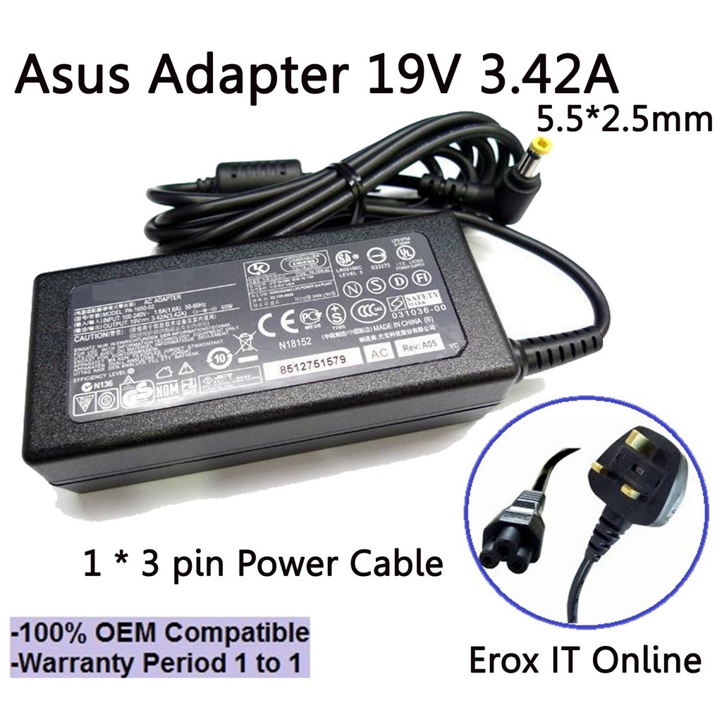 Genuine TOSHIBA PA5178U-1ACA 19V 3.42A 65W Laptop AC Adapter