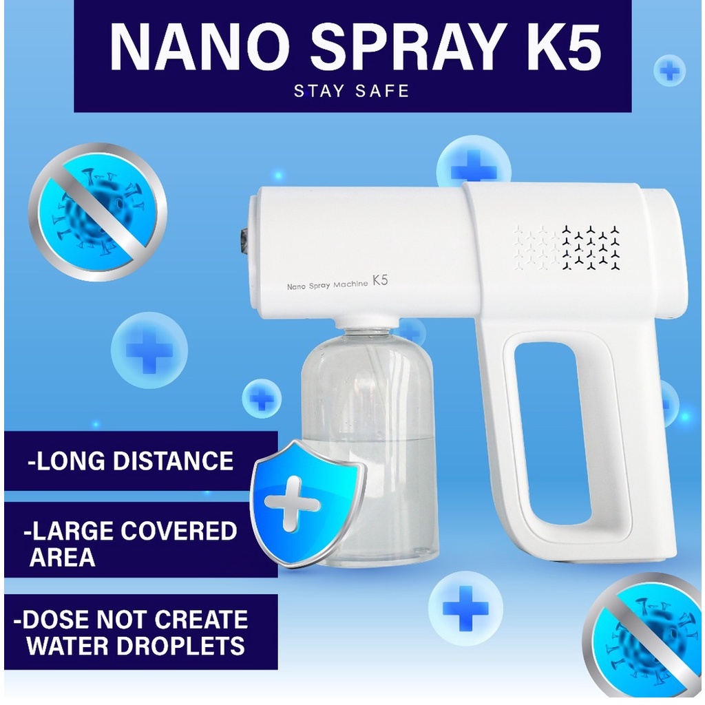 Nano Spray Gun Sanitizer Fogging Spray Atomizer Blue Ray Auto Spray