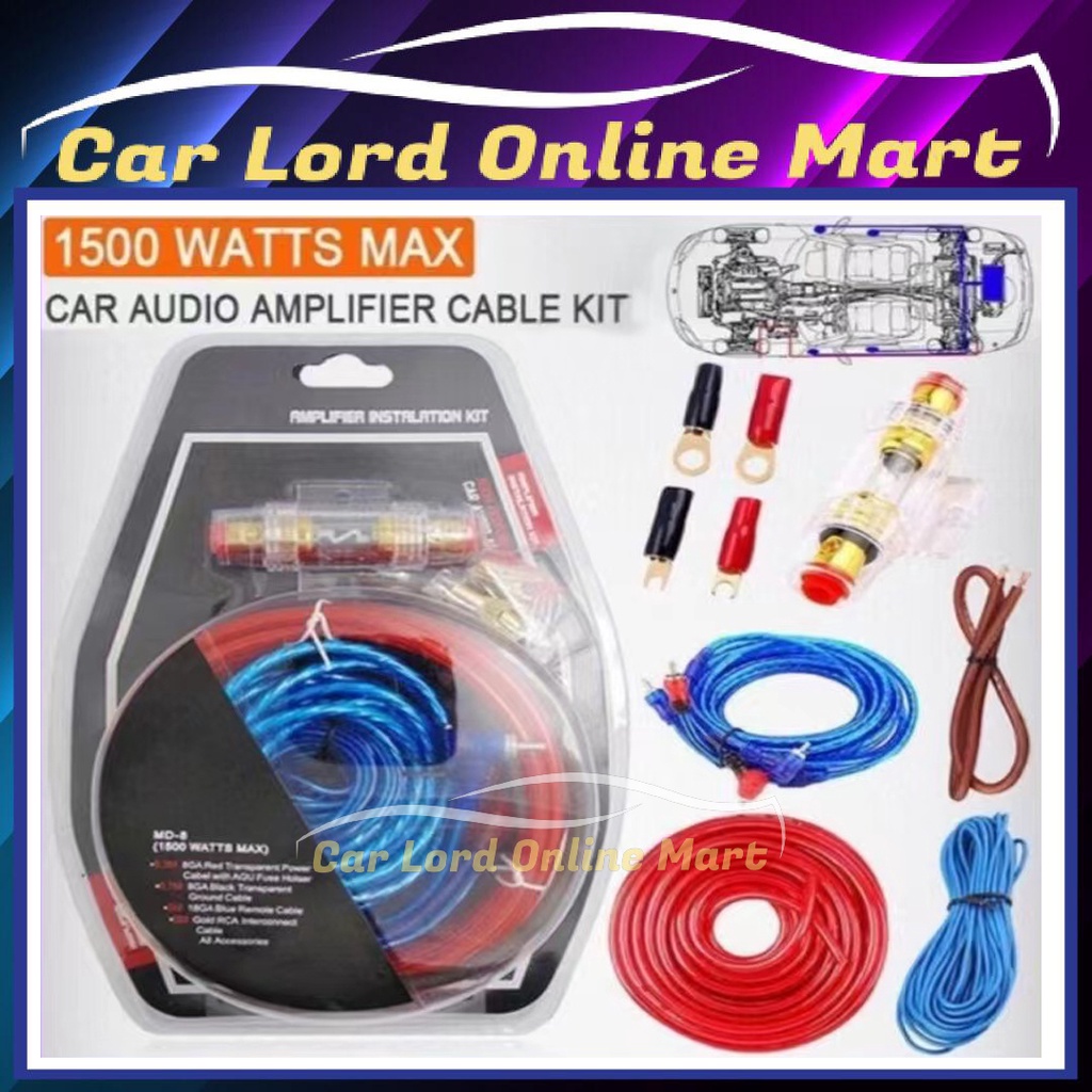 MDK Car Audio Subwoofer Amplifier AMP Wiring Fuse Holder Wire Cable Kit
