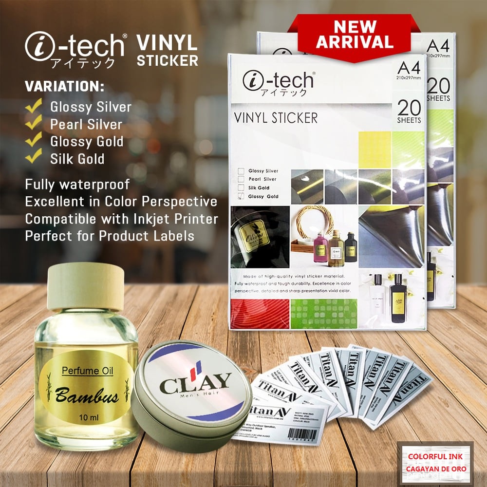 Itech Waterproof Printable Vinyl Sticker 20 Sheets/Pack A4 Size for ...