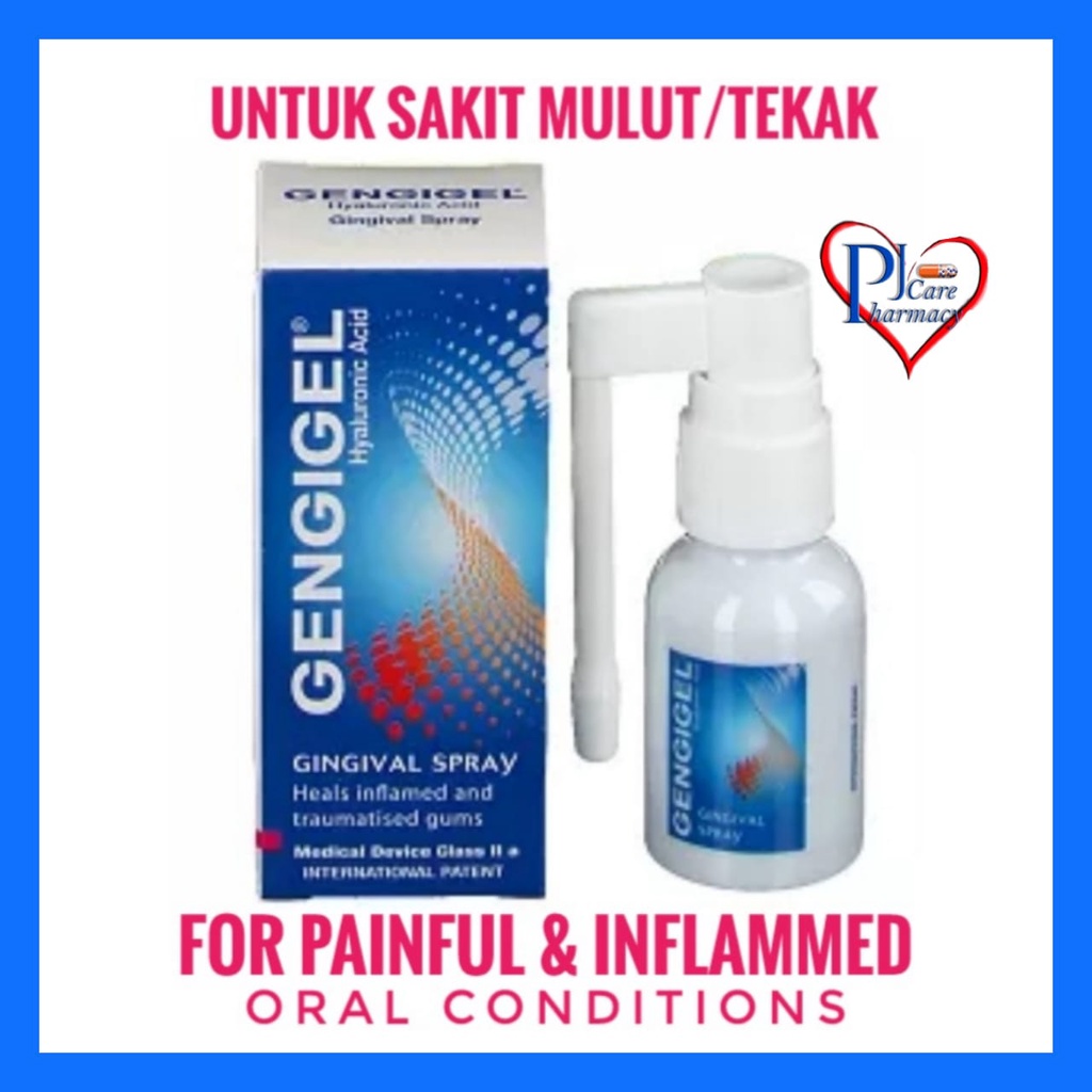 GENGIGEL Gingival Spray 20ml w Hyaluronic (Exp 06/2025) Mouth & Gum