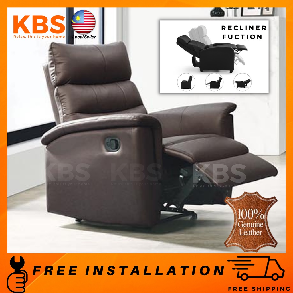 (FREE Installation+ Shipping) KBS Ruhland 1 Seater Recliner Genuine Cow ...