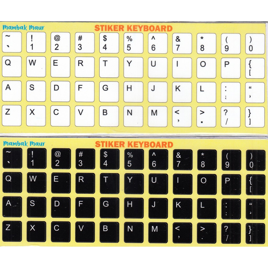 PLAIN KEYBOARD STICKERS, BLACK AND WHITE COLOR CHOICES, VINYL MATERIAL ...