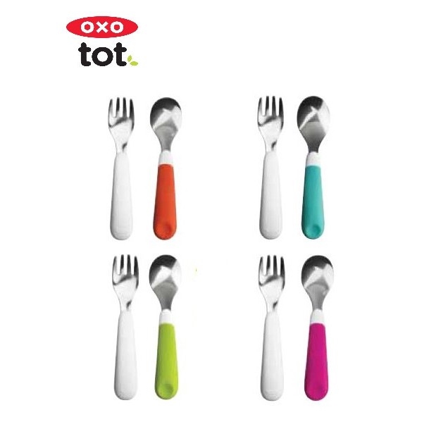 OXO Tot Fork & Spoon Set (Pink)