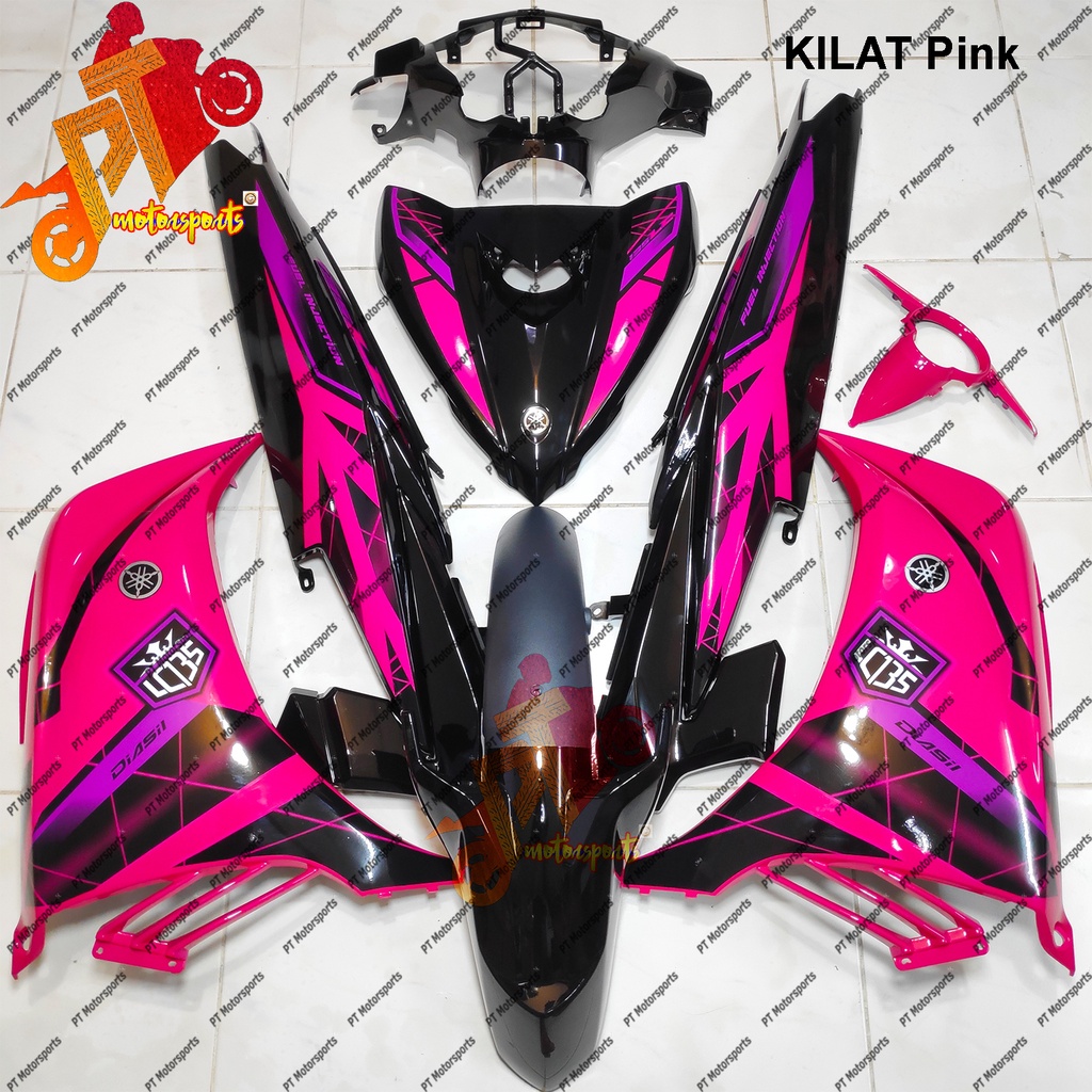 Yamaha Lc 135 Cover Set Black Matt Magenta Pink Exciter Kings 2021 ...