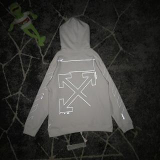 Off White Unfinshed Diagonals 3M Reflective Hoodie Shopee Malaysia