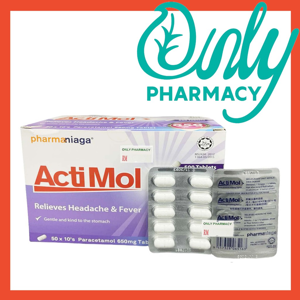 Pharmaniaga Actimol 650mg 10s/strip Paracetamol 650mg (Exp2025 ...