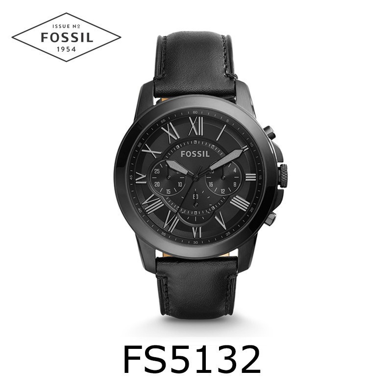 [Authentic] Fossil Men's Grant & Machine Mid-Size Chronograph Leather ...