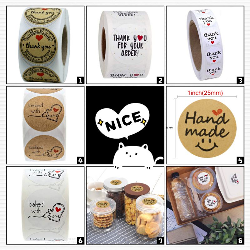 500pcs Thank You Sticker Seal Label Round Sticker Thank You For Your ...
