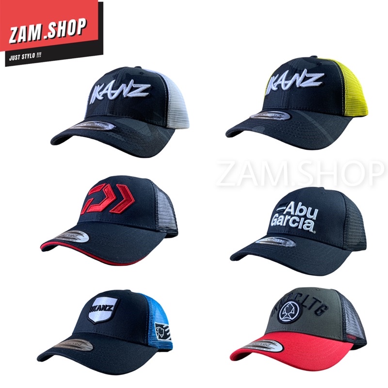 Cap Fishing/Pancing - Trucker Cap Branded - Logo Sulam 3D | Shopee Malaysia