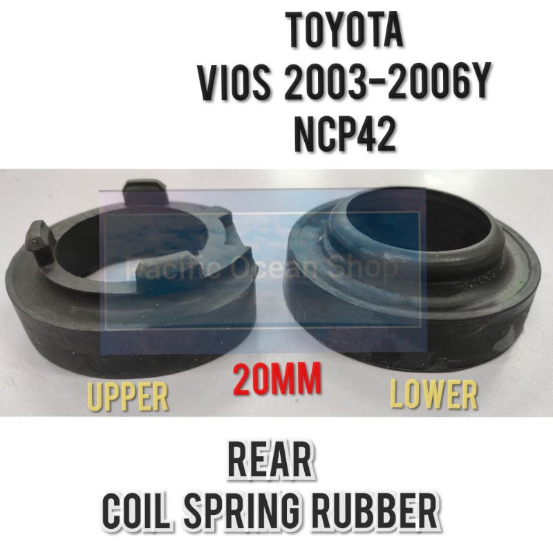 COIL SPRING RUBBER REAR TOYOTA VIOS NCP42 2003-2006 (20MM) UPPER LOWER ...