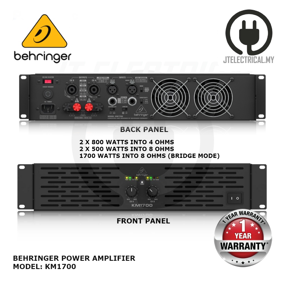 Behringer KM1700 Stereo 1700Watt Power Amplifier Shopee Malaysia