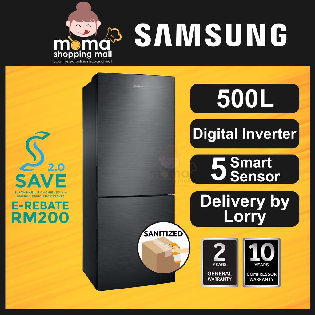 Samsung 500L 2 door Refrigerator/Peti Sejuk Bottom Mount Freezer with