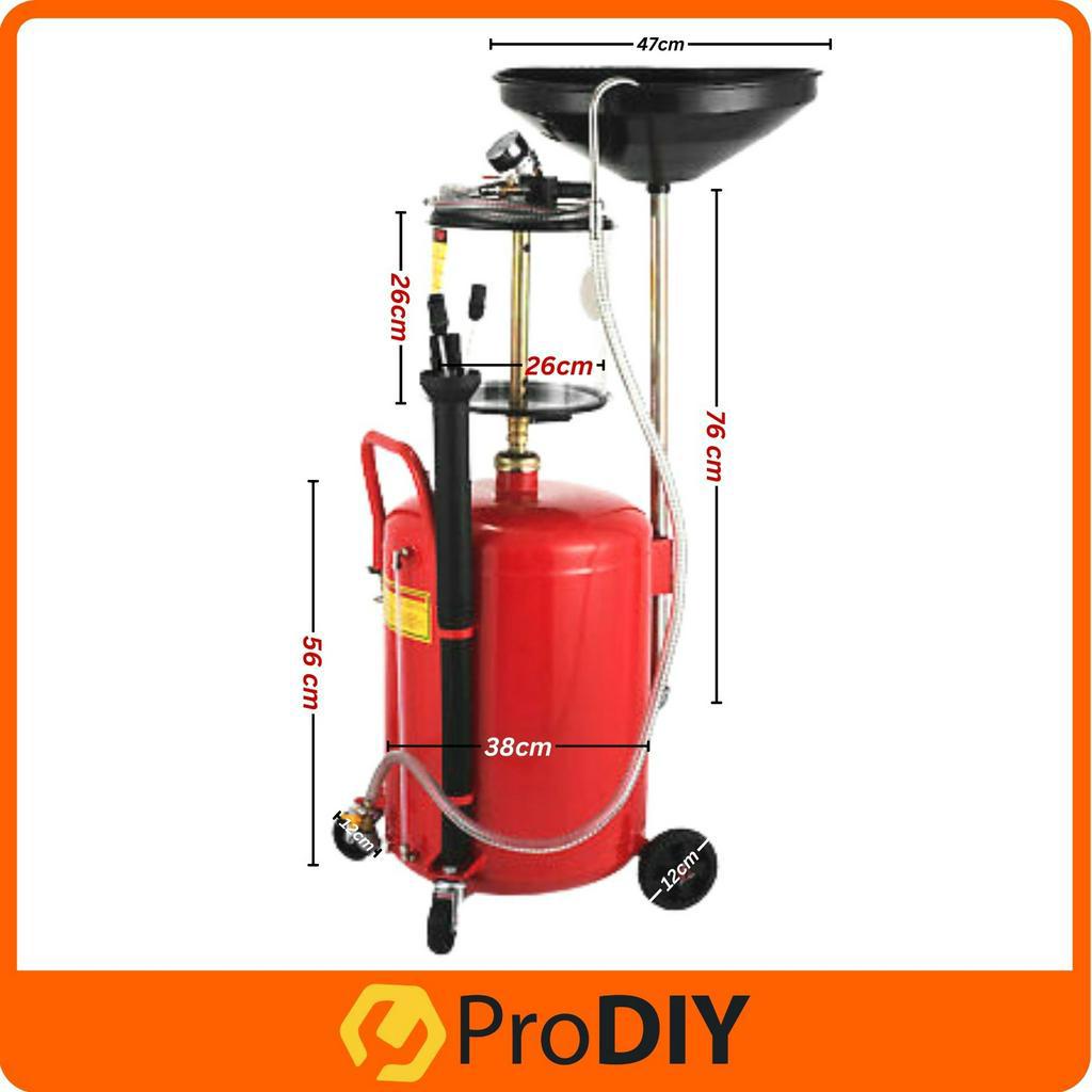 80L Portable Oil Waste Drain Extractor Tank Air Operated Drainer Heavy ...