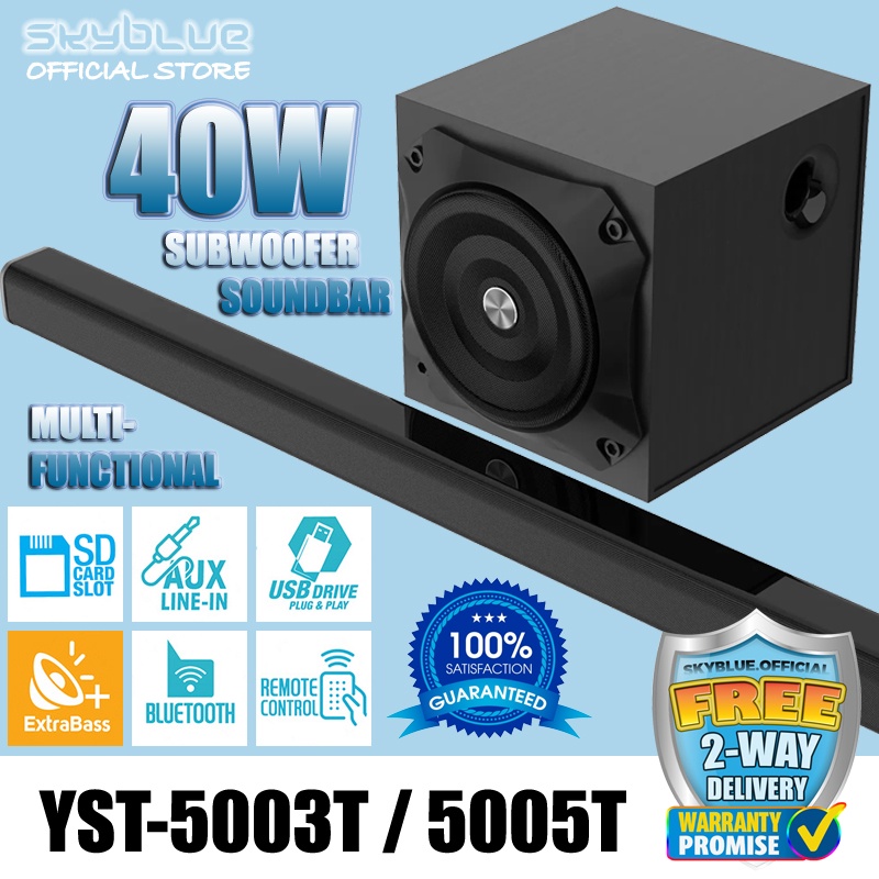 40W Bass Amplifier Home Theater System Bluetooth Speaker TV Soundbar ...