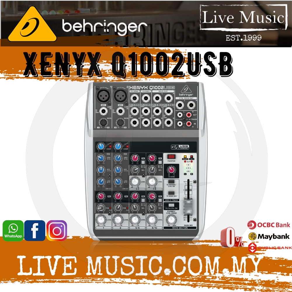 Behringer XENYX Q1002USB Mixer with USB ( XENYXQ1002USB / XENYX
