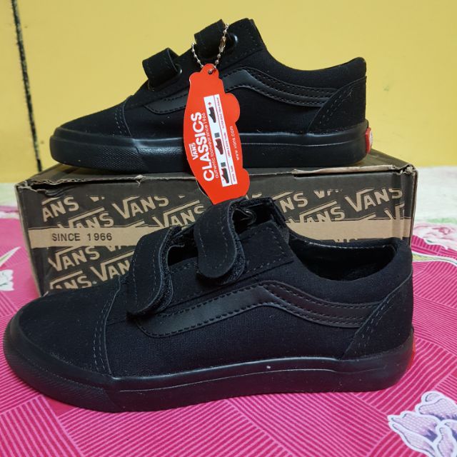 Kids Vans Shoes All Black Shopee Malaysia