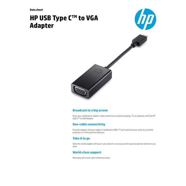 HP USBC to VGA Adapter N9K76AA Shopee Malaysia