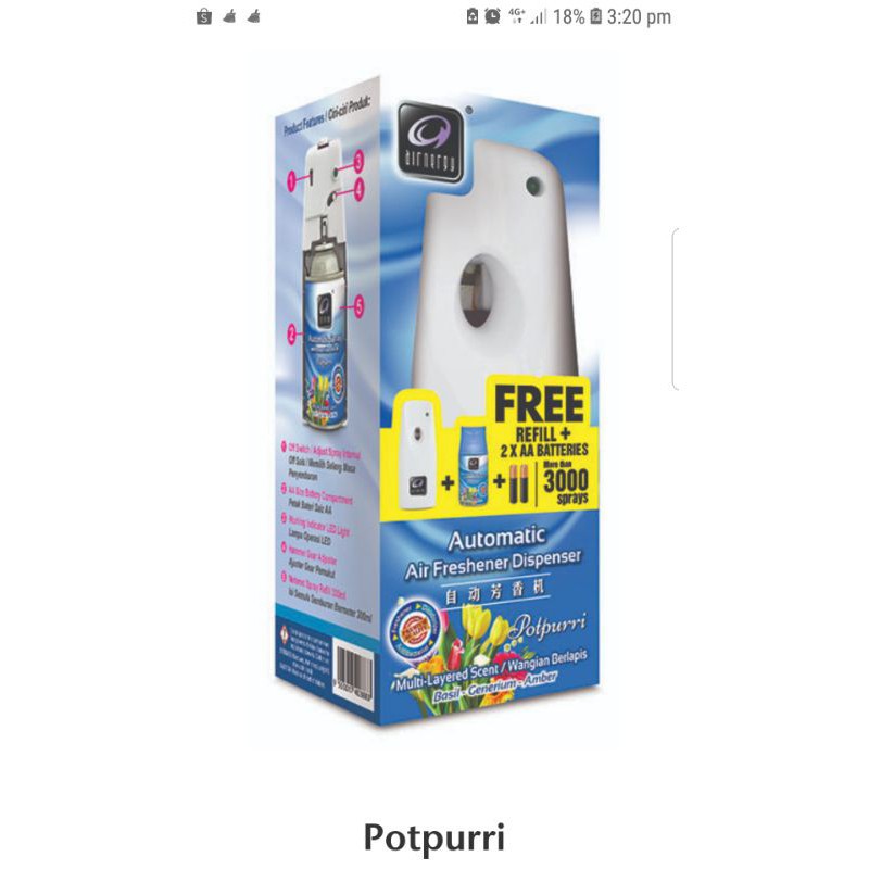 lifebuoy*dettol* Airnergy Automatic Air Freshener Dispenser (Auto Spray)/unit Shopee Malaysia