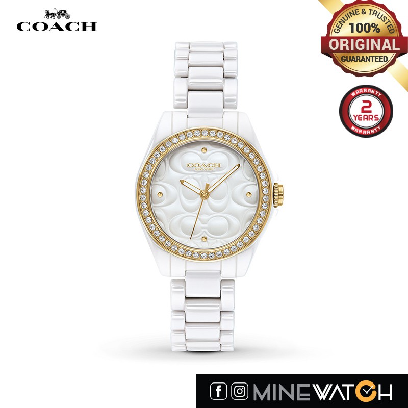 Coach Astor 28mm White Dial Ceramic Ladies Watch 14503254