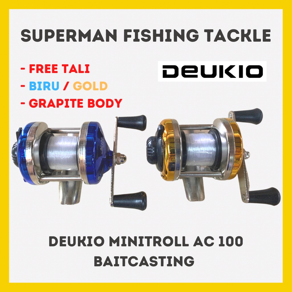 Deukio Minitroll AC100 Mini Fishing Reels Reel Casting Spinning Pancing ...
