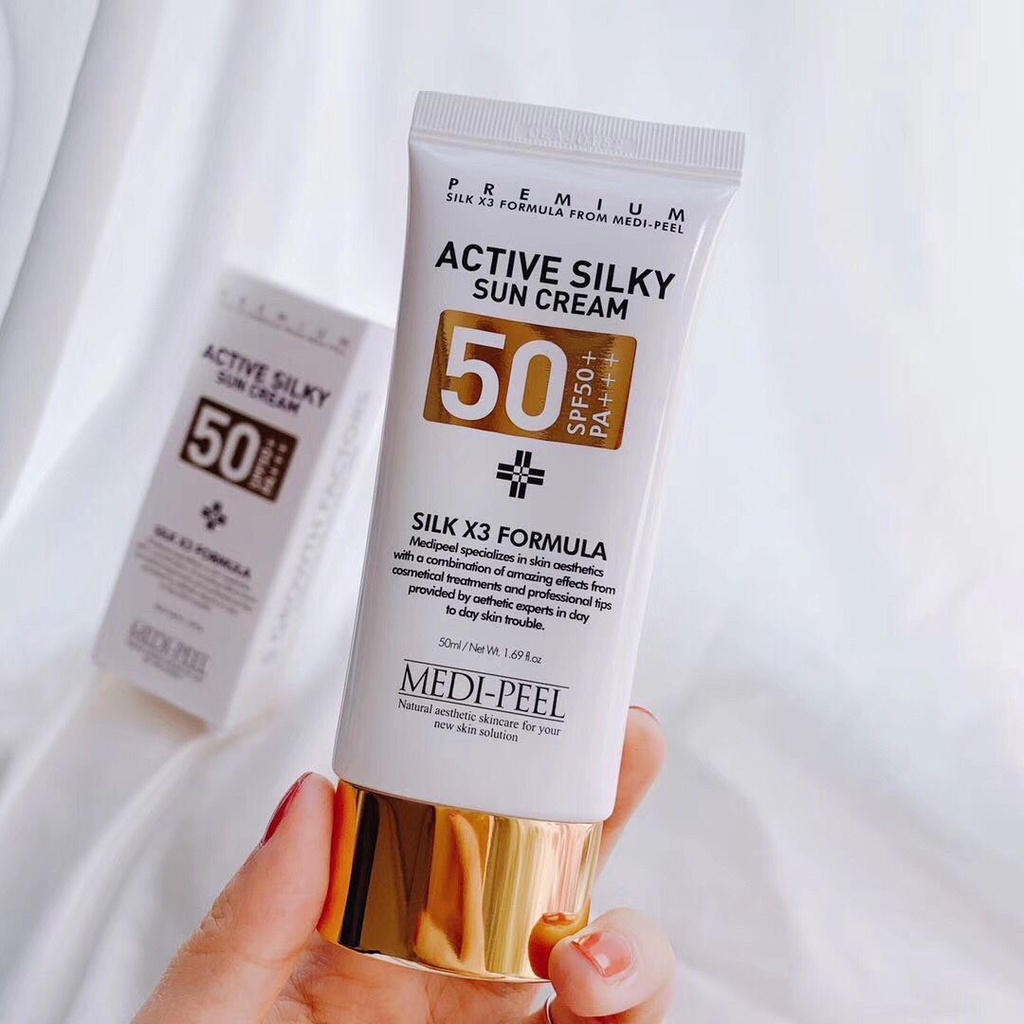 【现货】Medipeel Active Silky Sun Cream SPF50+PA+++ 50ml 医美防晒隔离霜 | Shopee ...