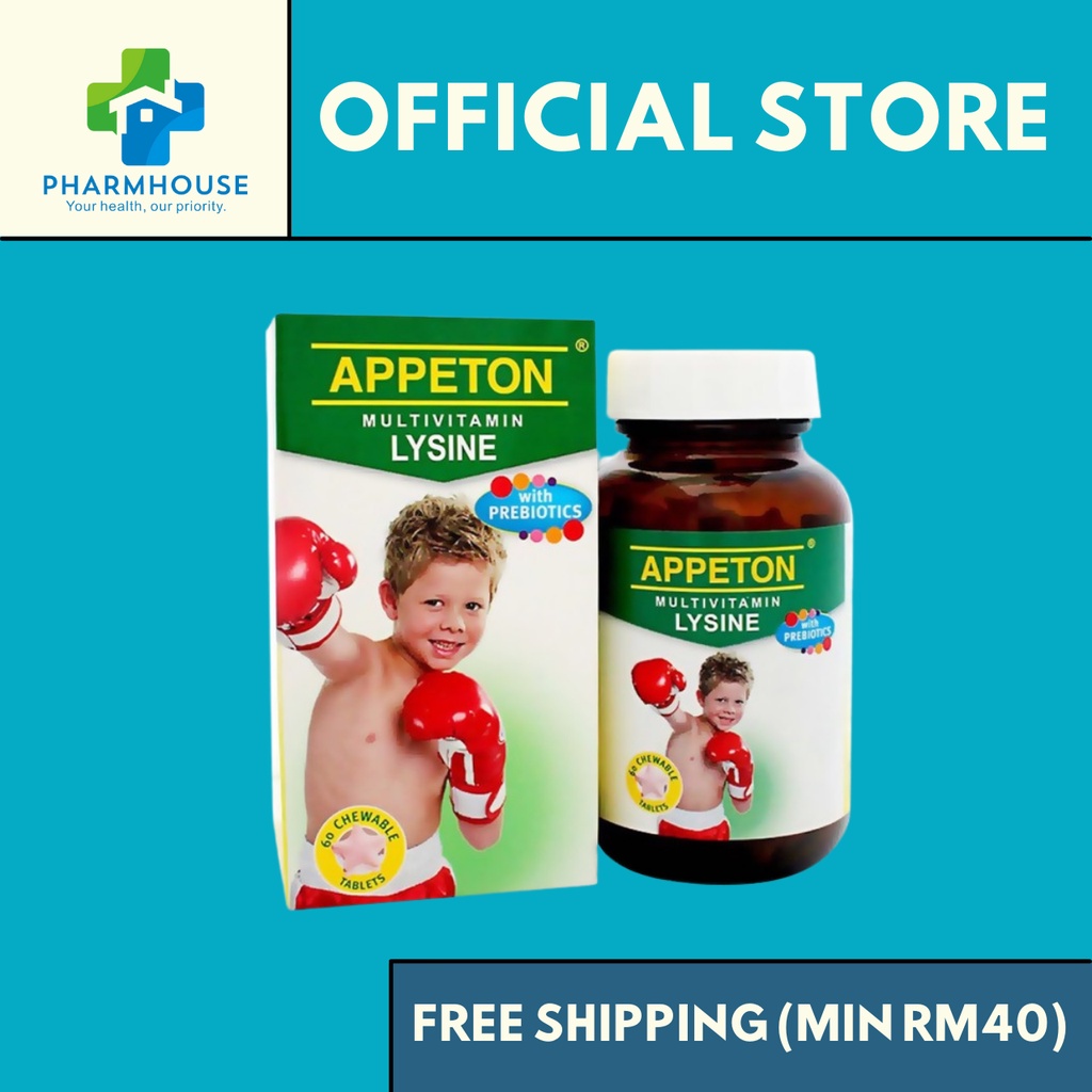 APPETON MULTIVITAMIN LYSINE WITH PREBIOTICS 60'S / SYRUP 120ML Shopee
