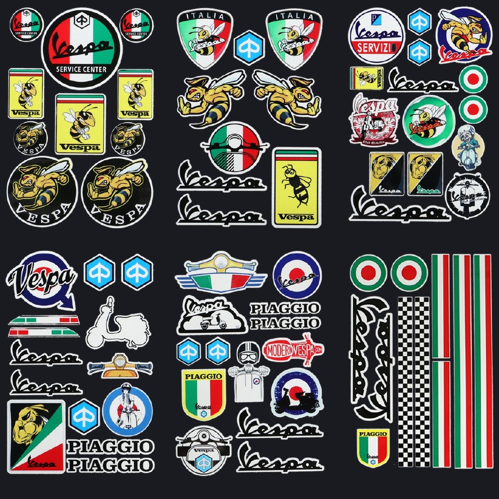 Motorcycle Stickers Highly reflective For PIAGGIO VESPA GTS GTV LX LXV ...