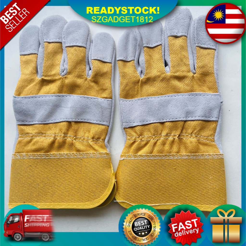 Welding Glove 10 1/2" Semi Leather Work Glove Protection Sarung Tangan