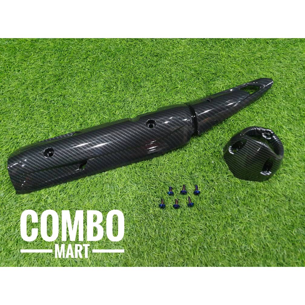 Y15ZR Y15Z Y15 YSUKU MUFFLER COVER EXHAUST COVER EKZOS COVER （CARBON）PROTECTOR 2 in 1 Shopee