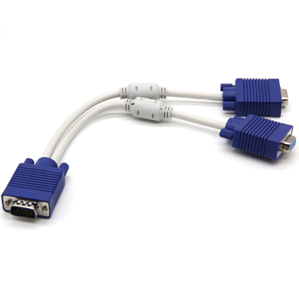 15pin Vga Splitter Cable 1 Male To 2 Female Y Adapter Monitor Converter Shopee Malaysia 3882