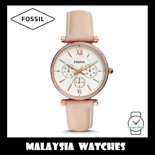 OFFICIAL WARRANTY Fossil Women ES4544 Carlie Rose Gold Tone Blush Pink Leather Watch 2 Years Fossil Warranty Shopee Malaysia