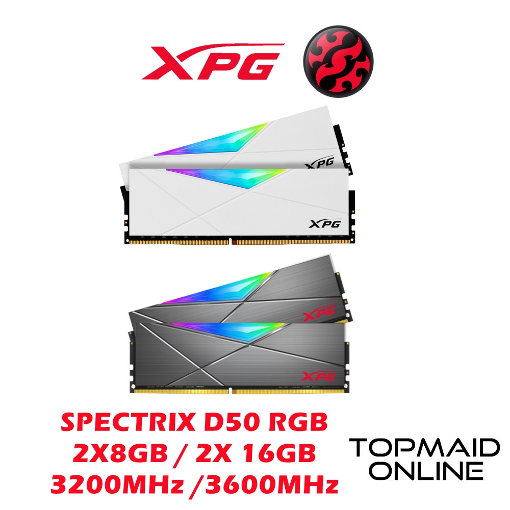 XPG Spectrix D50 2X 8GB / 2X 16GB DDR4 3200MHz/3600MHz Gaming ...
