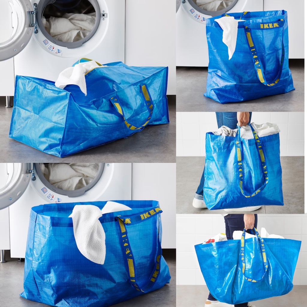 Ikea Frakta Brattby KnÖlig Multipurpose Blue Bag Laundy Bag Carrier