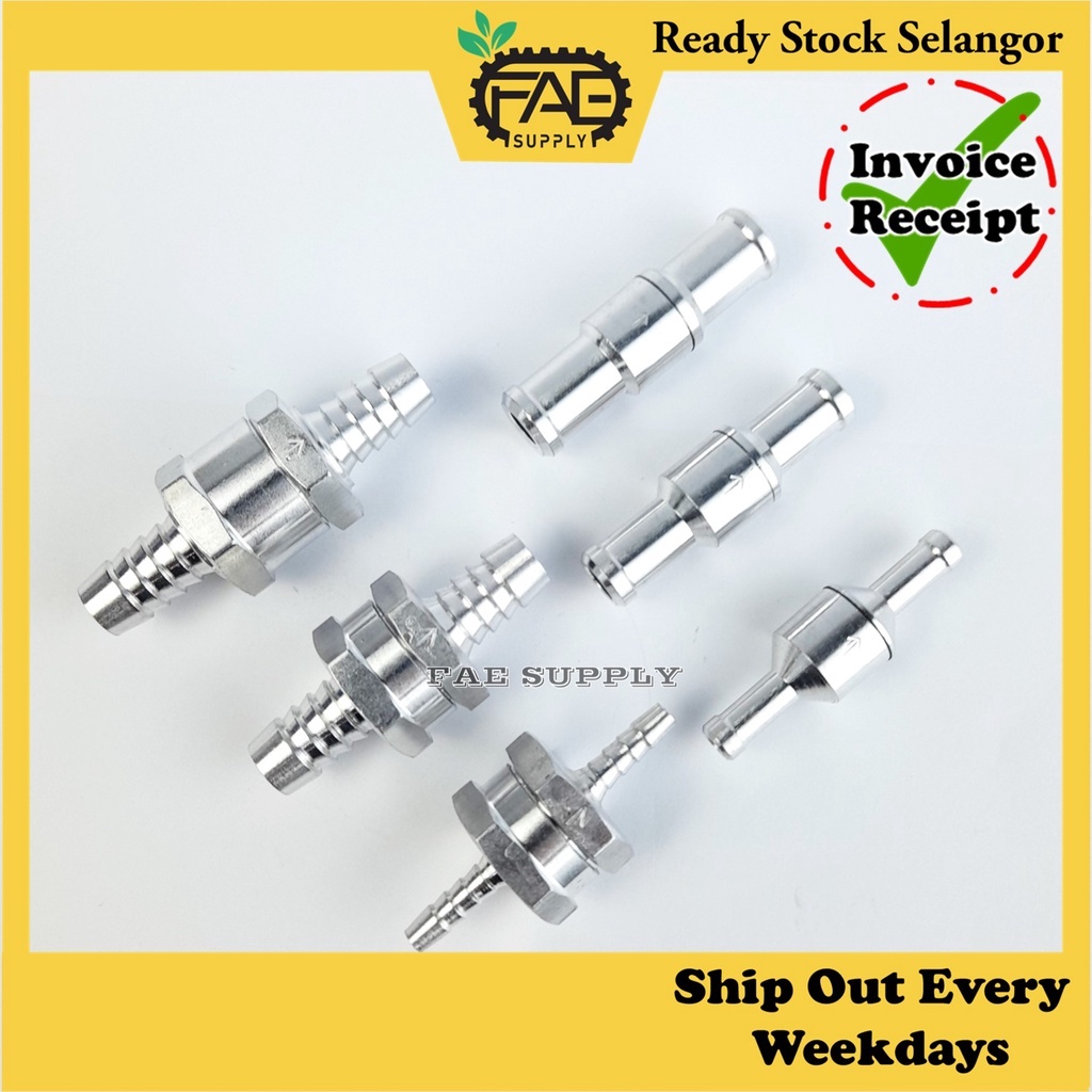 Aluminium Alloy One Way Fuel Non Return Check Valve Petrol diesel Non