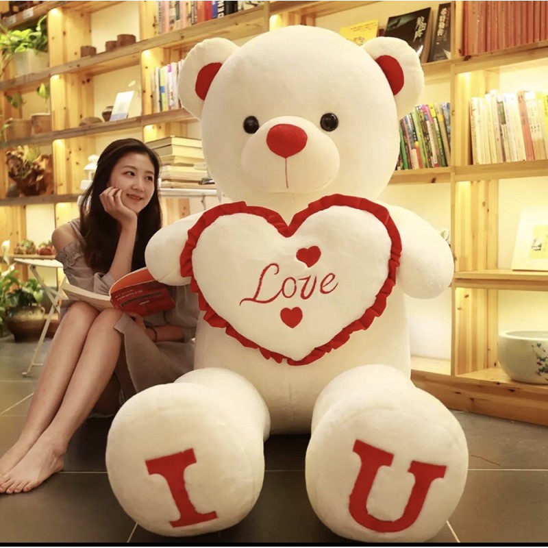 80 100cm VERY BIG I LOVE YOU TEDDY BEAR Plush Toy Lovely Huge Stuffed Soft Teddy Bear Doll Lover Bear Kid ValentinesGift Shopee Malaysia