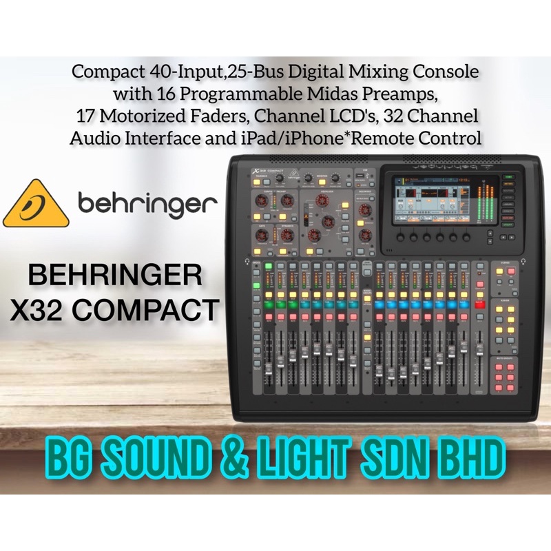 Behringer X32 COMPACT 40-Input, 25-Bus Digital Mixing Console With 16 ...