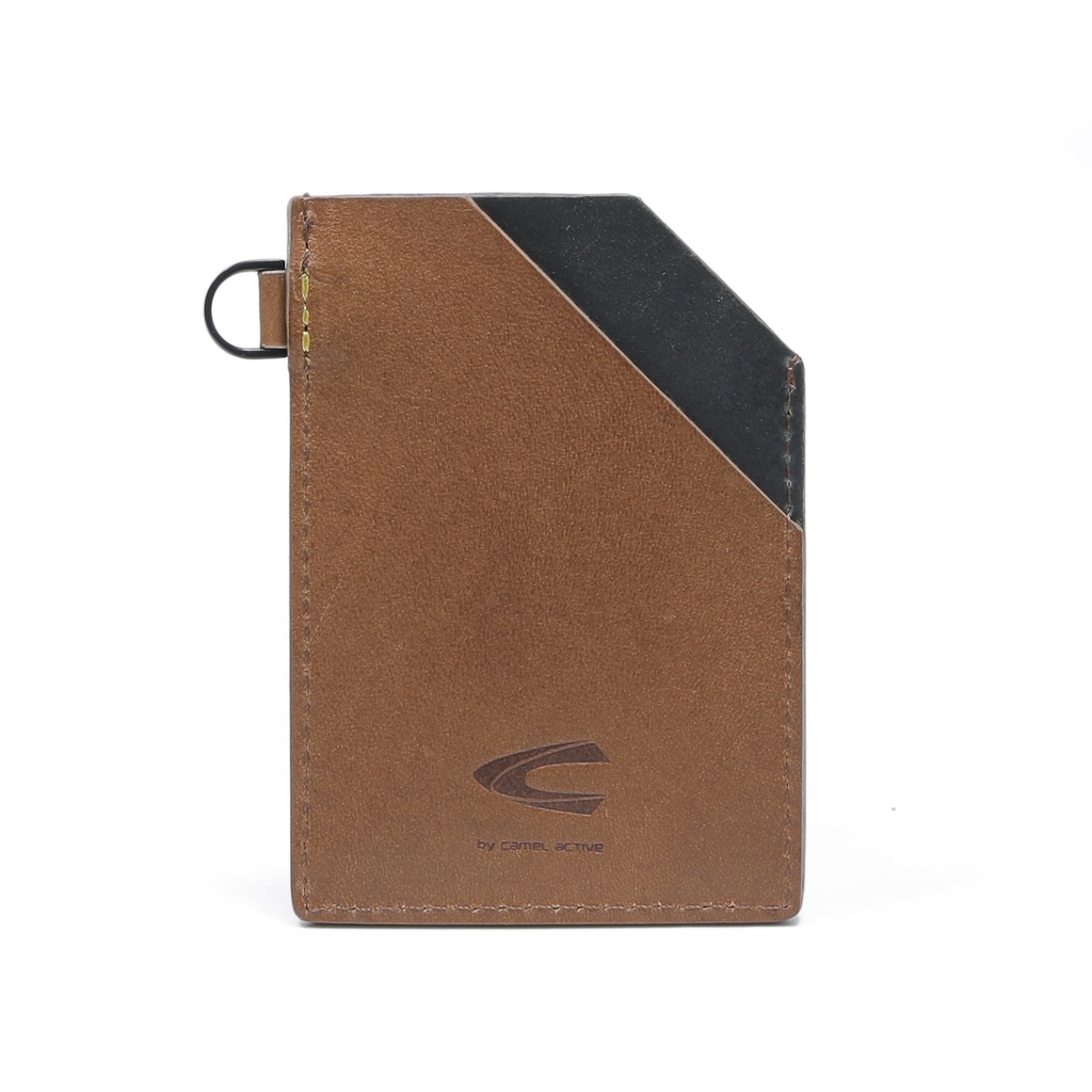 camel active Men Card Holder Leather 3 Card Compartments Raw Edge
