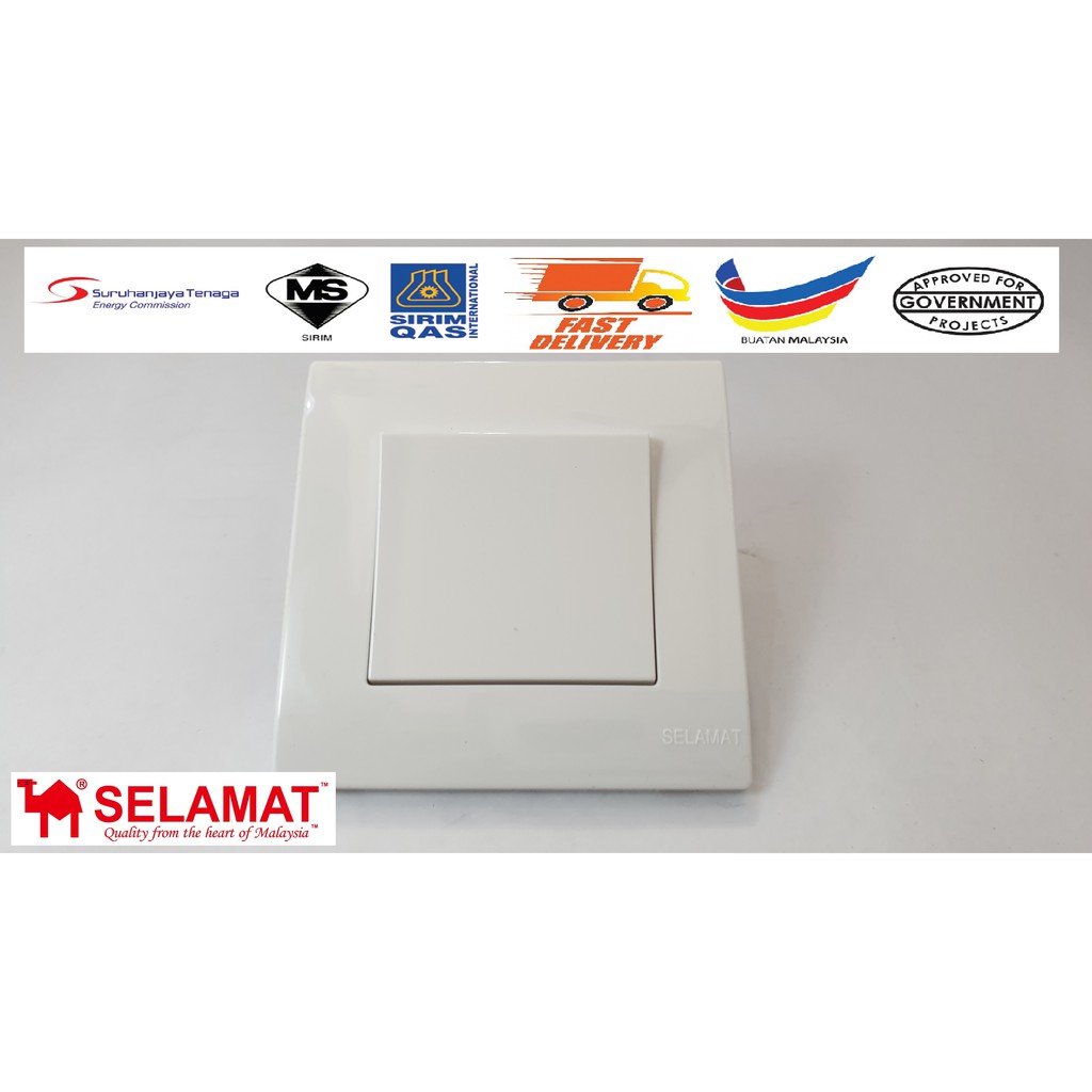💥SELAMAT MQ 1GANG 1WAY SWITCH/1GANG/SUIS LAMPU/ON OFF SWITCH/MQ 8101-1W ...