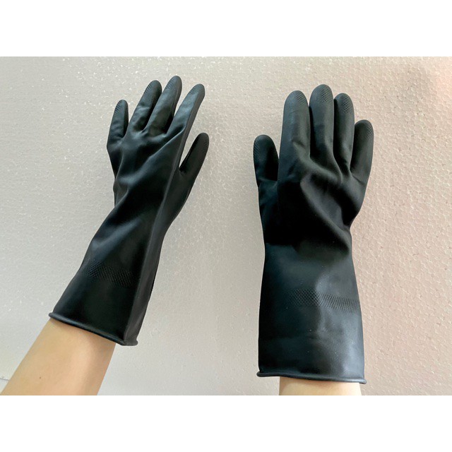 Black Industrial Rubber Gloves 1 Pair Shopee Malaysia