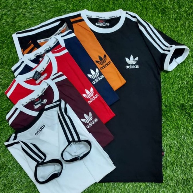 T-shart dewasa 🔥 unisex 🔥 adidas 🔥 Three line premium quality. | Shopee ...