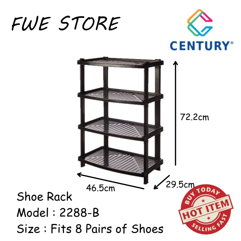 Century 4 Tier Shoe Rack / Shoe Storage / Shelf Storage 2288-B | Shopee ...