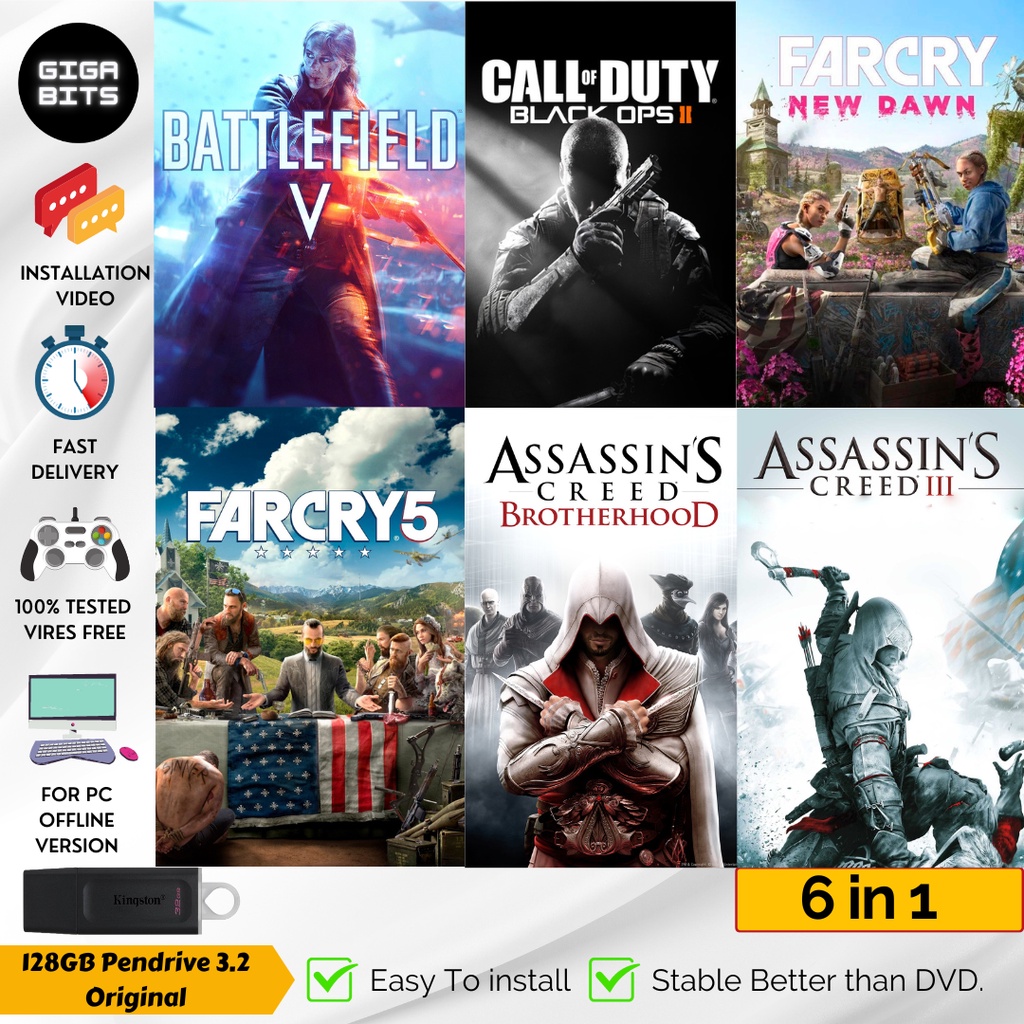 Battlefield V - black ops 2- Far Cry new Dawn - Far Cry 5 - Assassin's ...